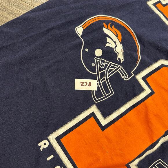 Denver Broncos T-shirt Vintage 90s #1 Dad Ridell Blue Orange Mens XL Football - Picture 8 of 8